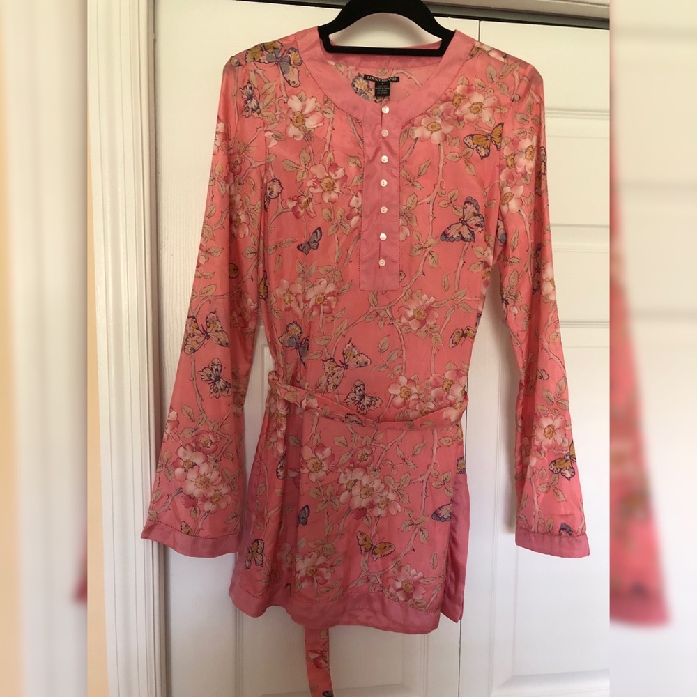 Lucky Brand Belted silk tunic size S